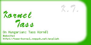kornel tass business card